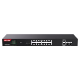 Switch 16 porturi Gigabit PoE, 2 x RJ45 Gigabit Uplink, 2 x SFP Gigabit, 1U - IP-COM G1120P-16-250W IP-COM - 1