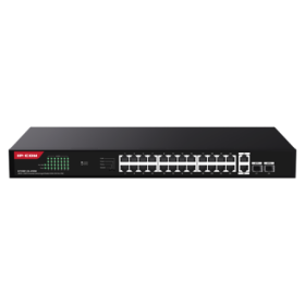 Switch 24 porturi Gigabit PoE, 2 x RJ45 Uplink Gigabit, 2 x SFP Gigabit, 1U - IP-COM G1128P-24-410W IP-COM - 1