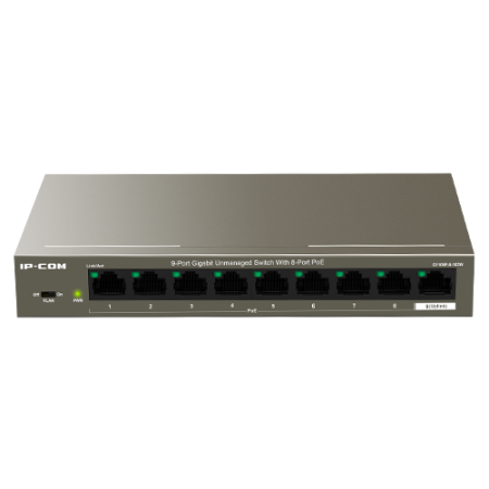 Switch 8 porturi Gigabit PoE, 1 x RJ45 Gigabit Uplink - IP-COM G1109P-8-102W IP-COM - 1