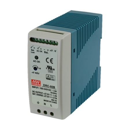 Sursa de alimentare in comutatie, 27.6V / 1.4A + 0.75A, sina DIN, backup - MEAN WELL DRC-60B MeanWell - 1