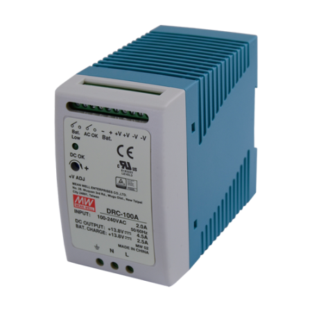 Sursa de alimentare in comutatie, 13.8V / 4.5A + 2.5A, sina DIN, backup - MEAN WELL DRC-100A MeanWell - 1