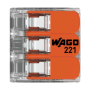 Conector derivatie 3 fire, max. 6 mmÂ² (30 buc.) - WAGO 221-613 WAGO - 3