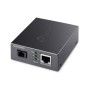 "10/100/1000 Mbps RJ45 to 1000 Mbps Single-mode SC WDM Bi-Directional Fiber Converter PORT: 1× Gigabit SC Port, 1× Gigabit RJ45 