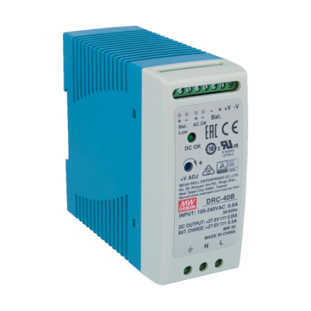 Sursa de alimentare in comutatie, 27.6V / 0.95A + 0.5A, sina DIN, backup - MEAN WELL DRC-40B MeanWell - 1