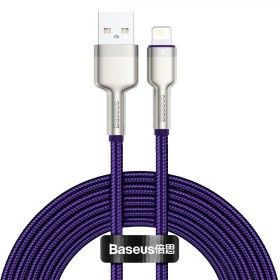 CABLU alimentare si date Baseus Cafule Metal, Fast Charging Data Cable pt. smartphone, USB la Lightning Iphone 2.4A, 2m, violet 