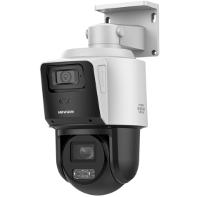 Camera de supraveghere IP TandemVu 4MP+4MP 4X POE PTZ Hikvision DS-2SE3C404MWG-E/14, lentila bullet fixa: 2.8mm lentila PTZ var 