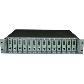 "14-Slot Media Converter Chassis SPEC: 14-Slot, Rackmount FEATURE: Redundant Power Supply, Mounted Two Fans, Compatible with TP-