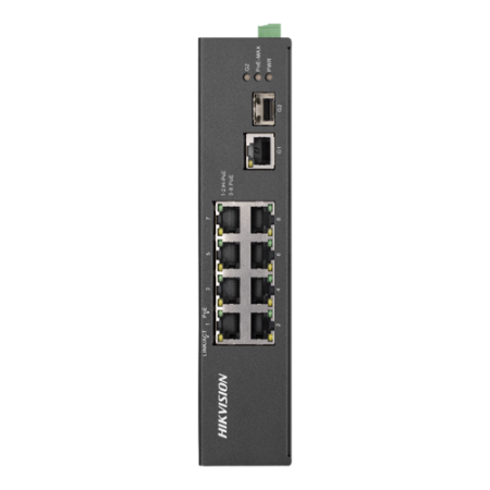 Switch 8 porturi PoE, 2 porturi uplink SFP/RJ45 - HIKVISION DS-3T0310HP-E-HS HIKVISION - 1