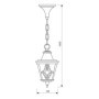 Pendul tip felinar Vivalux LYON, E27, max 1x60W, IP44, 145x145x1000mm, Auriu, bec neinclus VIVALUX - 2