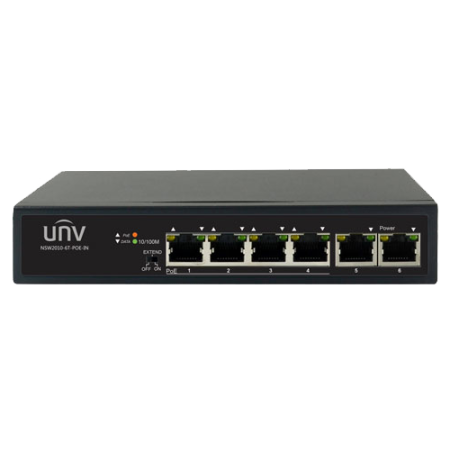 Switch 4 porturi PoE+, 2 porturi uplink RJ45 - UNV NSW2010-6T-POE-IN UNIVIEW - 1