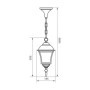 Pendul tip felinar Vivalux SOFIA, E27, max 1x60W, IP44, 145x145x1000mm, Argintiu, bec neinclus VIVALUX - 2