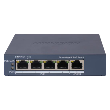 Switch 4 porturi Gigabit PoE, 1 port Uplink, Management - HIKVISION DS-3E1505P-EI HIKVISION - 1