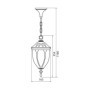 Pendul tip felinar Vivalux TOSCA, E27, max 1x60W, IP44, 163x163x1100mm, Negru, bec neinclus VIVALUX - 2