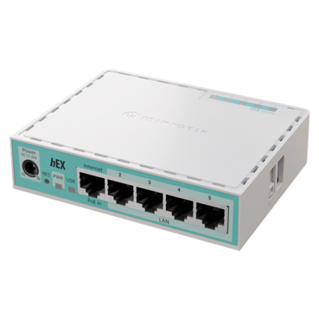 Router hEX, 5 porturi Gigabit, USB, PoE IN - MikroTik E50UG MIKROTIK - 1