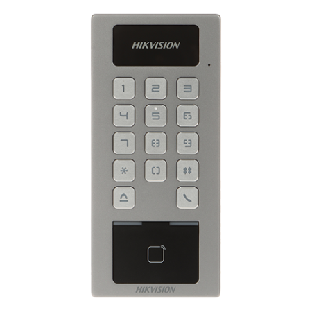 Terminal control acces si interfon cu tastatura, cititor card, Bluetooth, Wi-Fi, Alarma - HIKVISION DS-K1T502DBWX HIKVISION - 1