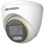 Camera de supraveghere Turret 2MP ColorVu Dual-light Hikvision DS-2CE72DF3T-LFS(2.8MM), lentila fixa 2.8mm, iluminare min: 0.000