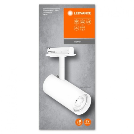 Spot cu montaj pe sina Ledvance TRACKLIGHT L CYLINDER, 1xGU10 (neinclus), max 35W, IP20, reglabil, Ø55x140mm, Alb LEDVANCE - 1