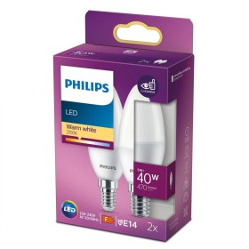 2 Becuri LED Philips B35, EyeComfort, E14, 5W (40W), 407 lm ,luminacalda(2700K), mat PHILIPS - 1
