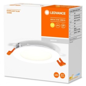 Spot LED incastrat Ledvance RECESS DOWNLIGHT SLIM, 8W, 550 lm, lumina calda (3000K), Ø12cm, Alb LEDVANCE - 1