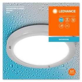 Plafoniera pentru baie Ledvance Classic Crom, E27, max. 15W LED,  metal/sticla, IP44, Ø310x80mm, bec neinclus LEDVANCE - 1