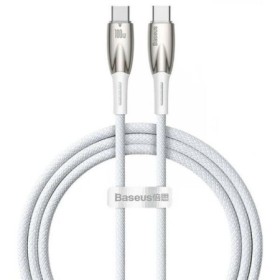 Cablu alimentare si date Baseus Glimmer, Fast Charging Data Cable pt.smartphone, USB Type-C la USB Type-C 100W, 1m, alb BASEUS -