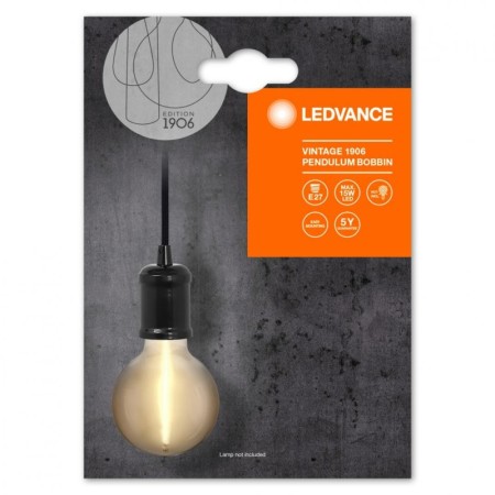 Pendul Ledvance Vintage 1906 Bobbin Negru, E27, max. 15W LED, Metal, IP20, Ø100mm, cablu 1.5m, bec neinclus LEDVANCE - 1