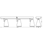 Spot LED triplu ajustabil Ledvance Pear, 3xGU10, 3x4.3W, 1050 lm, lumina calda (2700K), IP20, 444x131x60mm, metal/plastic, Alb L