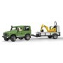 Bruder - Masina De Teren Land Rover Defender Cu Remorca Si Micro Excavator Jcb Cu Muncitor Bruder - 2