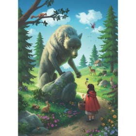 Puzzle Scufita Rosie Si Lupul, 100 Piese Glitter Ravensburger - 1