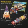 Joc Educativ STEM National Geographic puzzle 3D Lansator de rachete si masinuta de curse 88 piese