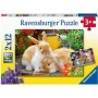 Puzzle Porcusor De Guinea Si Iepuras, 2X12 Piese Ravensburger - 2