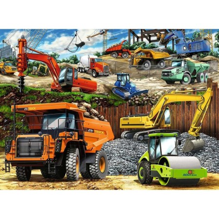 Puzzle Vehicule De Constructii, 100 Piese Ravensburger - 1