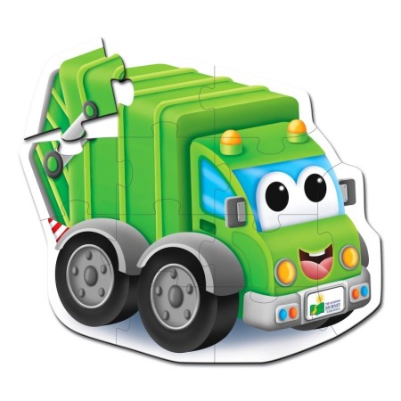 Primul meu puzzle de podea Camion de reciclat 12 piese 58.42x48.26 cm 2-5 ani
