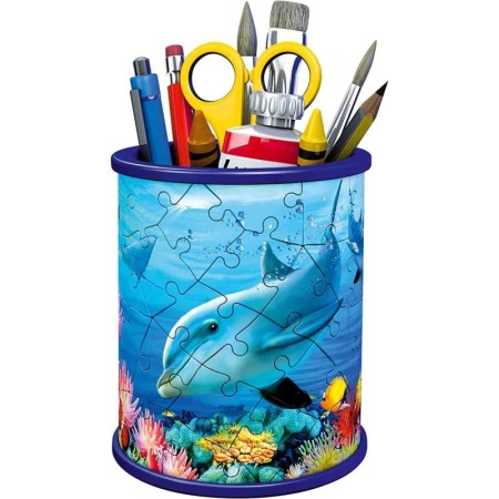 Puzzle 3D Delfin Suport Pixuri, 54 Piese Ravensburger - 1