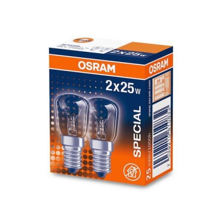 2 Becuri incandescente pentru cuptor Osram T26, E14, 25W, 160 lm, luminacalda (2700K), clasa energetica G OSRAM - 1