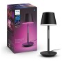 Lampa LED RGB Philips Hue Go, Bluetooth, cu acumulator, 6W, 530 lm ,lumina alba si color (2000-6500K), IP20, 35cm, Metal, Negru 