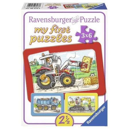 Puzzle Excavator, Tractor Si Basculanta, 3X6 Piese Ravensburger - 1