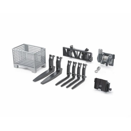 Bruder - Accesorii - Cutie Tip Palet, Troliu Si Furci Pentru Incarcator Bruder - 1