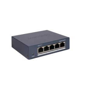 Switch Hikvision DS-3E0505-O: 5 × Gigabit RJ45 ports, 10 Gbps, 1000M network access, alimentare: 5VDC, 0.6A, dimensiuni: 105.00 