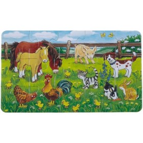 Puzzle tip rama animale pe pajiste 15 piese Ravensburger - 1