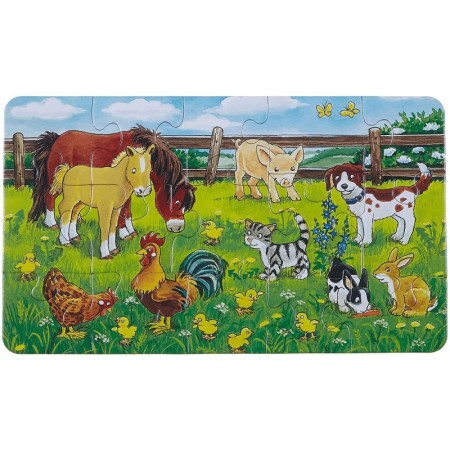 Puzzle tip rama animale pe pajiste 15 piese Ravensburger - 1