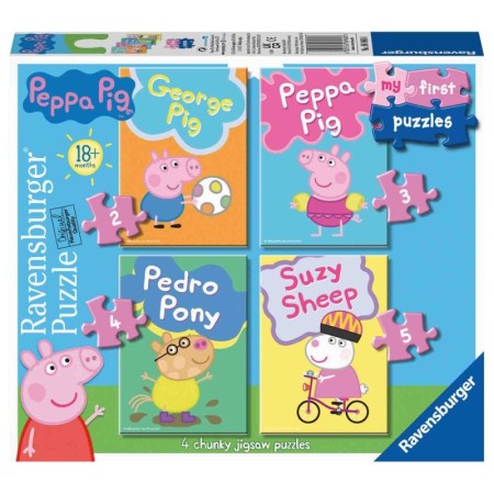 Puzzle Set 4 Buc Peppa Pig, 2/3/4/5 Piese Ravensburger - 1