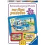 Puzzle Animale Conducand Vehicule, 3X6 Piese Ravensburger - 1