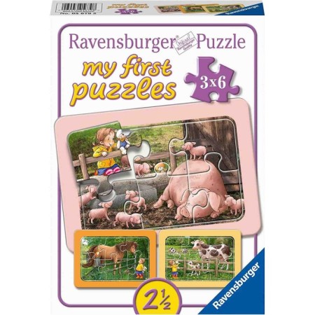 Puzzle Animale De La Ferma, 3X6 Piese Ravensburger - 1