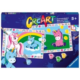 CreArt pictura pe numere pentru copii 2 sabloane unicorni veseli