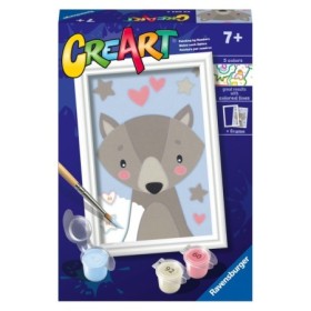 CreArt pictura pe numere pentru copii lup dragut