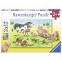 Puzzle Familii Fericite De Animale, 2X12 Piese Ravensburger - 2