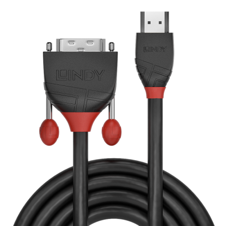 Cablu Lindy HDMI to DVI-D Cable, lungime 5m, rezolutie maxima 1920x1200@ 60Hz, latime de banda suportata 4.95 Gbps, negru LINDY 