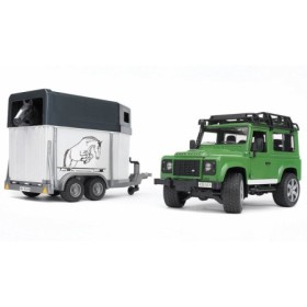 Bruder masina de teren Land Rover Defender cu remorca si cal