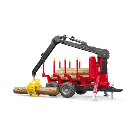 Bruder - Remorca Forestiera Cu Macara De Incarcare Si 4 Busteni Bruder - 1